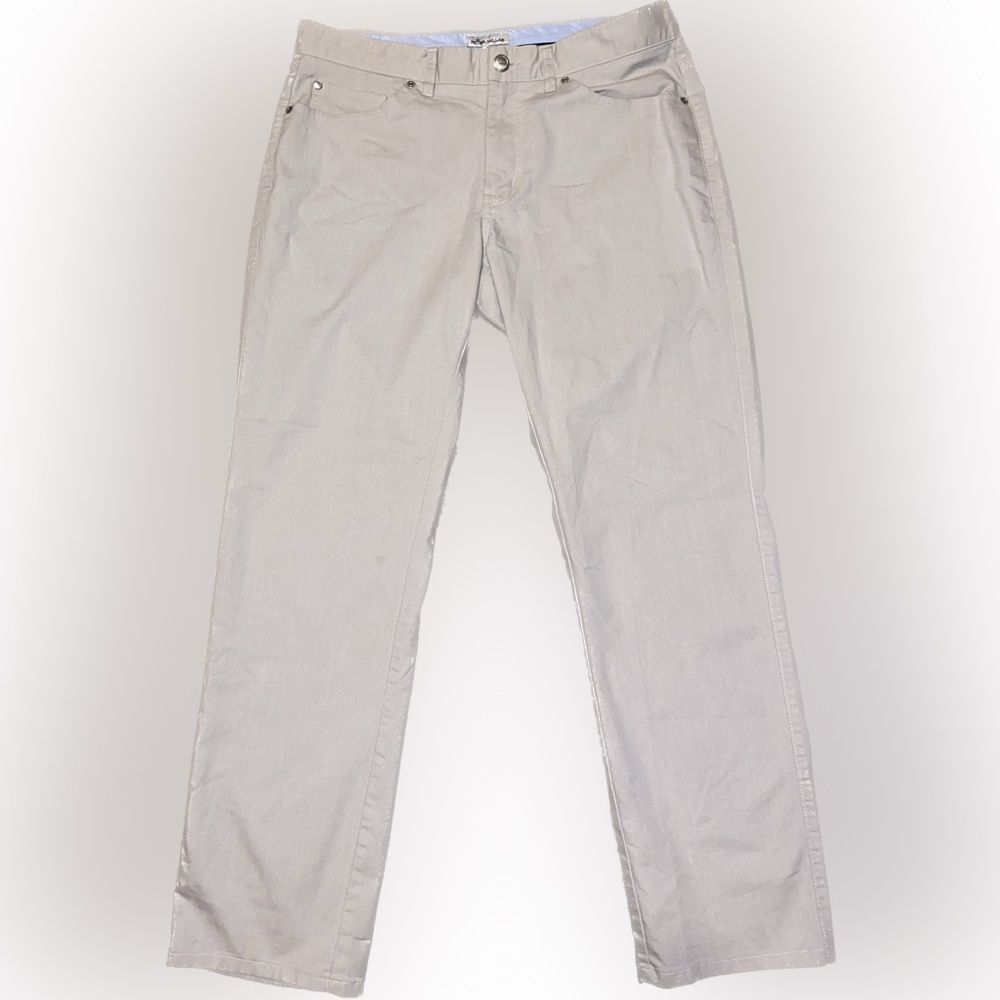 Peter Millar Mens Beige Off White Straight Leg Chino Trouser Pants Size 33